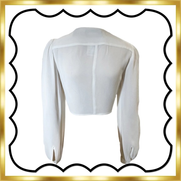 Reformation open front tie front Viscose V-Neck crop Top (2) - Picture 11 of 14